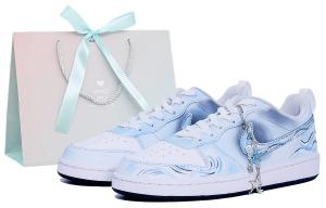Nike Кроссовки для скейтбординга Court Borough Sea Whisper Ice Island Low top White Blue Kids'