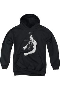 Брюс Ли Стойка молодежная толстовка с капюшоном Gildan, черный