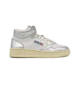 Двухцветные кожаные высокие кроссовки Autry, белый