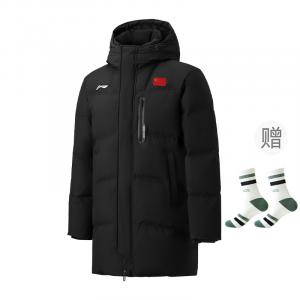 Унисекс черная куртка пуховик для бадминтона LINING, черный