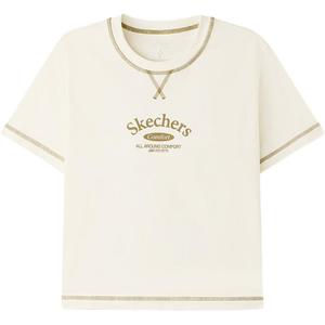 Skechers Футболка женская Marshmallow White/0074 Crew Neck Moderate