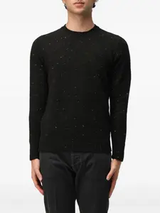 Свитер с круглым вырезом и крапинками Drumohr, черный
