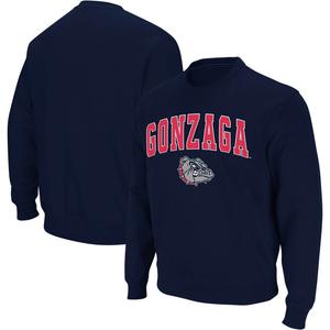 Мужской темно-синий свитшот с круглым вырезом Gonzaga Bulldogs Arch & Logo Colosseum
