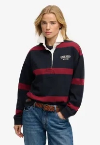Регбийная поло-рубашка в полоску в стиле «наследие» Superdry & Co, Navy Port Red