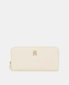 Большая сумка-кошелек бежевого цвета с металлическим логотипом Tommy Hilfiger, бежевый