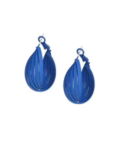 Женские синие серьги-кольца с лепестками Sohi, blue