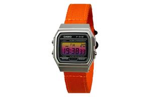 CASIO Мужские часы Retrofit Series с кварцевым механизмом и нейлоновым ремешком, черный циферблат
