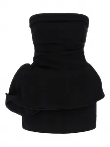 Рифленое драпированное мини-платье Magda Butrym, черный