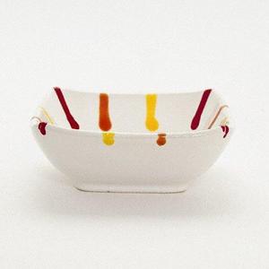 Landlust квадратная миска 9 см Gmundner Keramik, белый/желтый/красный