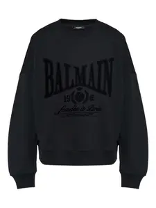 Свитшот с логотипом Balmain, черный