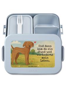 Mr. & Mrs. Panda Дизайн Bentobox с изображением собаки породы немецкий дог и надписью в пастельно-голубом цвете