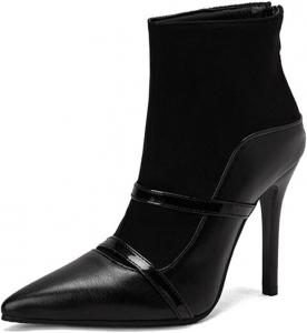 Женские классические ботильоны DEERBUNNY с острым носком, задней молнией, высокие каблуки, короткие вечерние туфли на шпильке