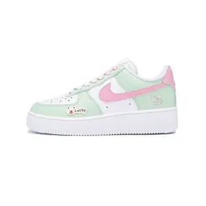 Nike Кроссовки Air Force 1 для скейтбординга женские низкие Light Green/Pink