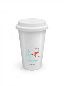 Mr. & Mrs. Panda Термос «Единорог и снеговик» без надписи, белый