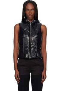 Пуховый жилет с капюшоном Coperni, черный