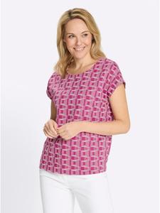 Рубашка с короткими рукавами в пурпурно-бежевом цвете Sieh an!