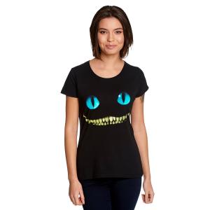 Алиса в стране чудес - женская футболка с улыбающимся котом