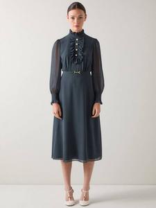 Платье Sadie с кокеткой в стиле houndstooth L.K.Bennett, Blue