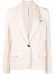 Brunello Cucinelli однобортный блейзер, нейтральный цвет