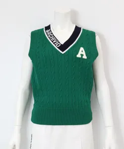 Жилет с V-образным вырезом и косами Archivio, цвет Green(050)