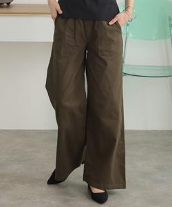 Брюки-«булочники» из эластичной саржи с эластичным поясом Pourvous, цвет Khaki