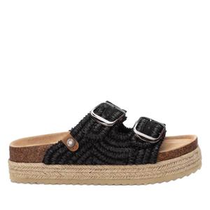 Женские сандалии с двойными ремешками в черном цвете Xti