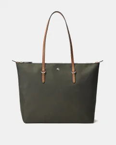 Средняя нейлоновая сумка-тоут Keaton Lauren Ralph Lauren, темно-зеленый