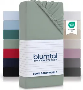 Простыня на резинке Basics 160x200 см, джерси, 100% хлопок, цвет "лето-зеленый" Blumtal