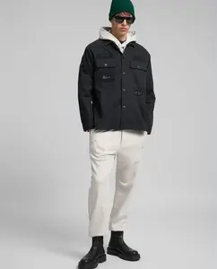 Мужская хлопковая куртка с карманами Replay, черный