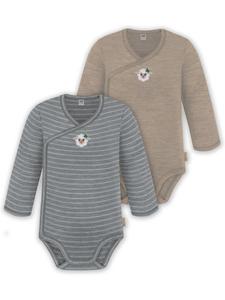 Normani Outdoor Sports Комплект из 2 унисекс боди-слингов с длинными рукавами для младенцев, серо-бежевого цвета