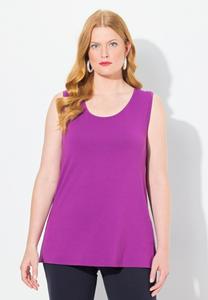 Топ Ulla Popken GROSSE GRÖSSEN BREIT TRÄGER RUNDHALS SEITENSCHLITZ -QUALITÄT, Blackberry/Berry