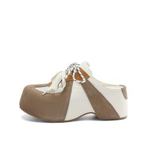 Rosa Bianca Женские противоскользящие тапочки с закрытым носком абрикосовые на овчинной стельке, цвет Apricot (Sheepskin Insole)