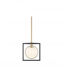 Подвесной потолочный светильник Carlyn 10 1/5 см в стиле Mid Century Modern для столовой, кухонного острова, черный с золотыми элементами, мини-размер Possini Euro Design