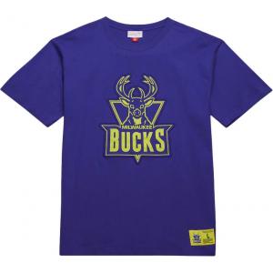 Mitchell Ness Футболка Mitchell & Ness x NBA Milwaukee Bucks Neon Nights Premium мужская purple