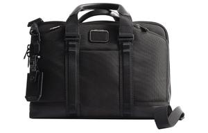 TUMI Мужская кожаная сумка для ноутбука из баллистического нейлона черная
