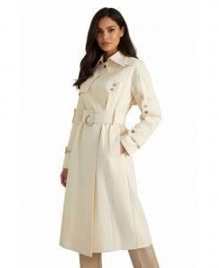 Женская джинсовая куртка Chaby, тренч, длинное пальто Jendue, Ecru