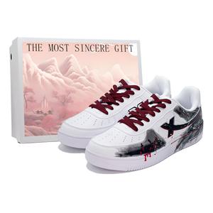 XTEP Кроссовки Air Force One Slip с низким верхом и амортизацией для скейтбординга, мужские, белые, черные, красные