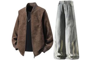 Повседневная спортивная одежда Unisex с бейсбольным воротником Moderate X1617, coffee top+желтый mud jeans