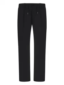 Брюки прямого кроя со складками Herno, черный