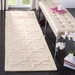 Ковер-дорожка SAFAVIEH, 77 x 305 см,  Cambridge Collection light pink / ivory CAM125M ручной работы из премиальной марокканской шерсти