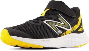 Кроссовки New Balance Unisex-Child Fresh Foam Arishi V4 с шнуровкой, черный/оранжевый