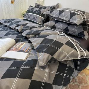 Yalu Пододеяльник 200х230 см из чистого хлопка, простой, ромбовидный узор GD