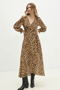 Шелковое платье Answear Lab, бежевый