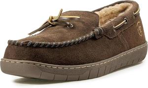 Мужские домашние/теплые комфортные экзотические тапочки ARIAT Silversmith с квадратным носком и кожаной верхней частью, темно-коричневый