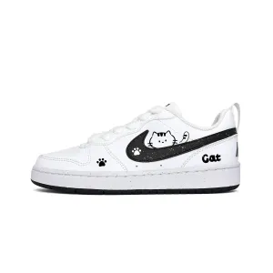 Court Borough устойчивые к истиранию низкие детские скейтбординг кроссовки Kids' Nike, черный/белый