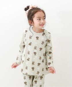 Детская пижама с длинными рукавами и ленточной отделкой, 100% хлопок, коллекция осень/зима 2025 Devirock, цвет 011-Bear-Oatmeal