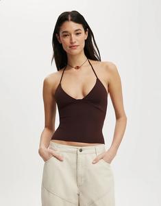 Cotton On Топ халтер Hold Me коричневого цвета