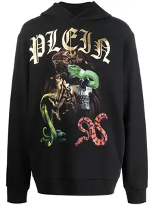 Худи с графичным принтом Philipp Plein, черный