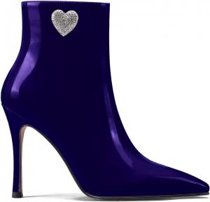 Женские ботильоны на каблуке LauraVicci с заостренным носком, шпилькой, украшенные кристаллами в виде сердца и стразами, черные ботильоны на молнии для вечернего выхода и вечерних мероприятий