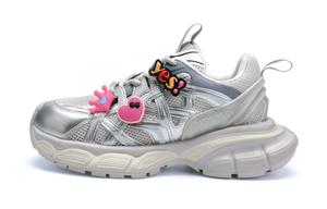 KUX Амортизирующие нескользящие дышащие низкие массивные кроссовки женские Sweet Red Beige Gold White, цвет Sweet Red Beige Gold White